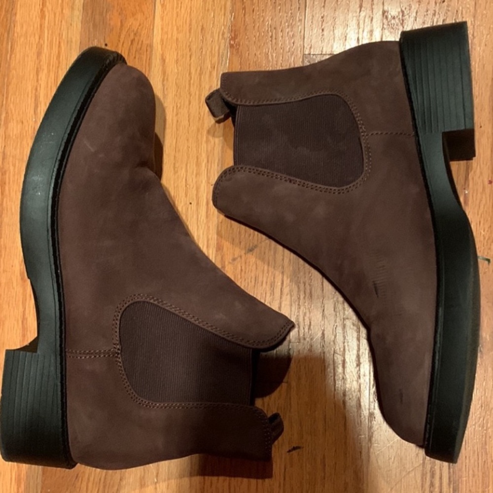 🍂ALDO Water Resistant Suede Short Brown Lug Heeled AnkleBooties w/ORIGINALBOX❣️